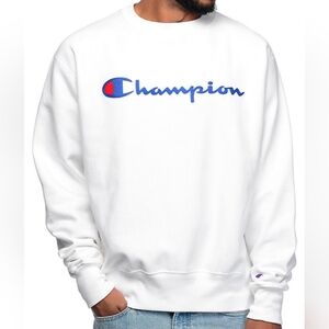 CHAMPION crew neck sweatshirt SZ Med white